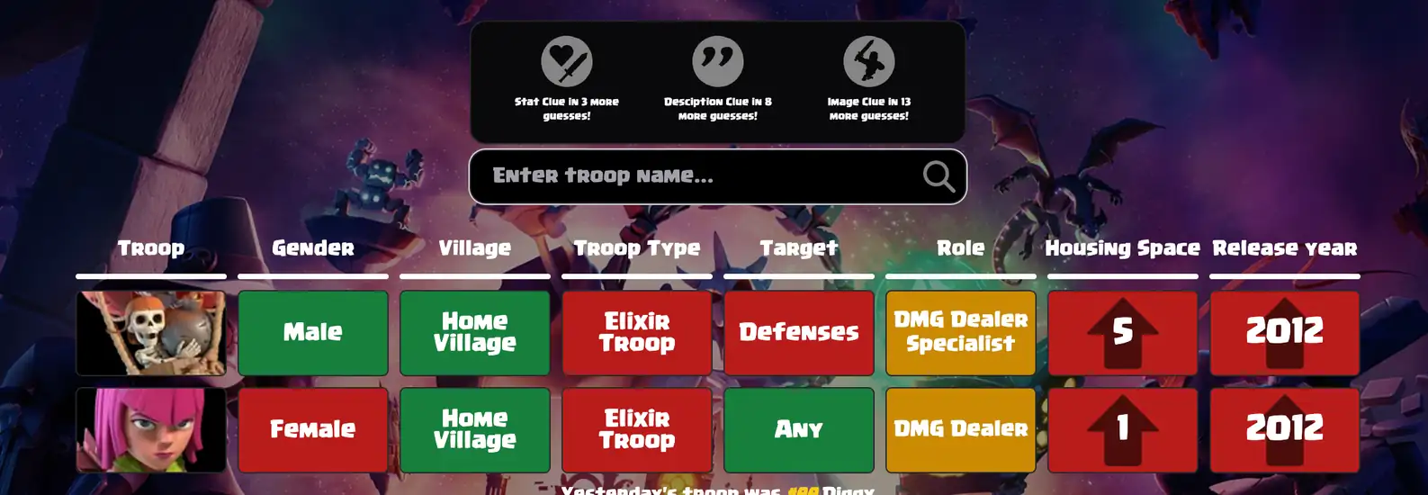 Clash of Clans clashdle