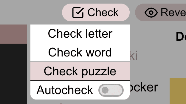 Mini Crossword check puzzle