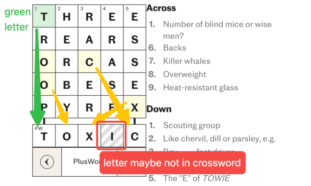 PlusWord clues